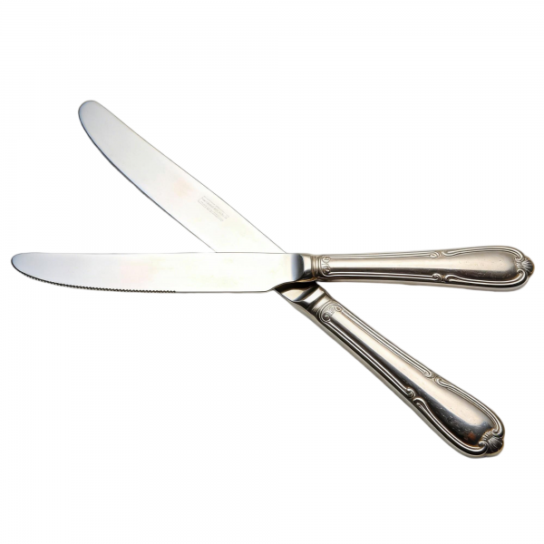 12-Piece Classic European Embossed Stainless Steel Dinner Knife Set