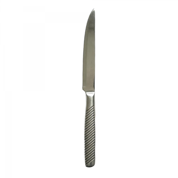 12-Piece Diagonal Striped Non-Slip Stainless Steel Dinner Knife