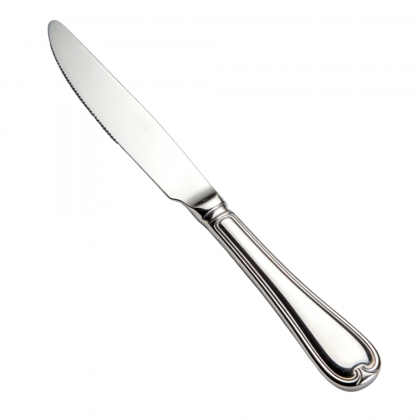 12-Piece European Line Pattern Stainless Steel Dinner Knife